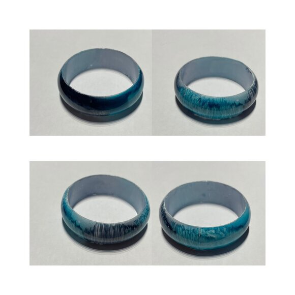 Vintage Turquoise, Black, & Blue Tie-Dye Bangle from India ๐โจ - Picture 2 of 3